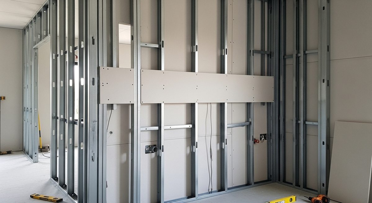 Instalação de parede em drywall